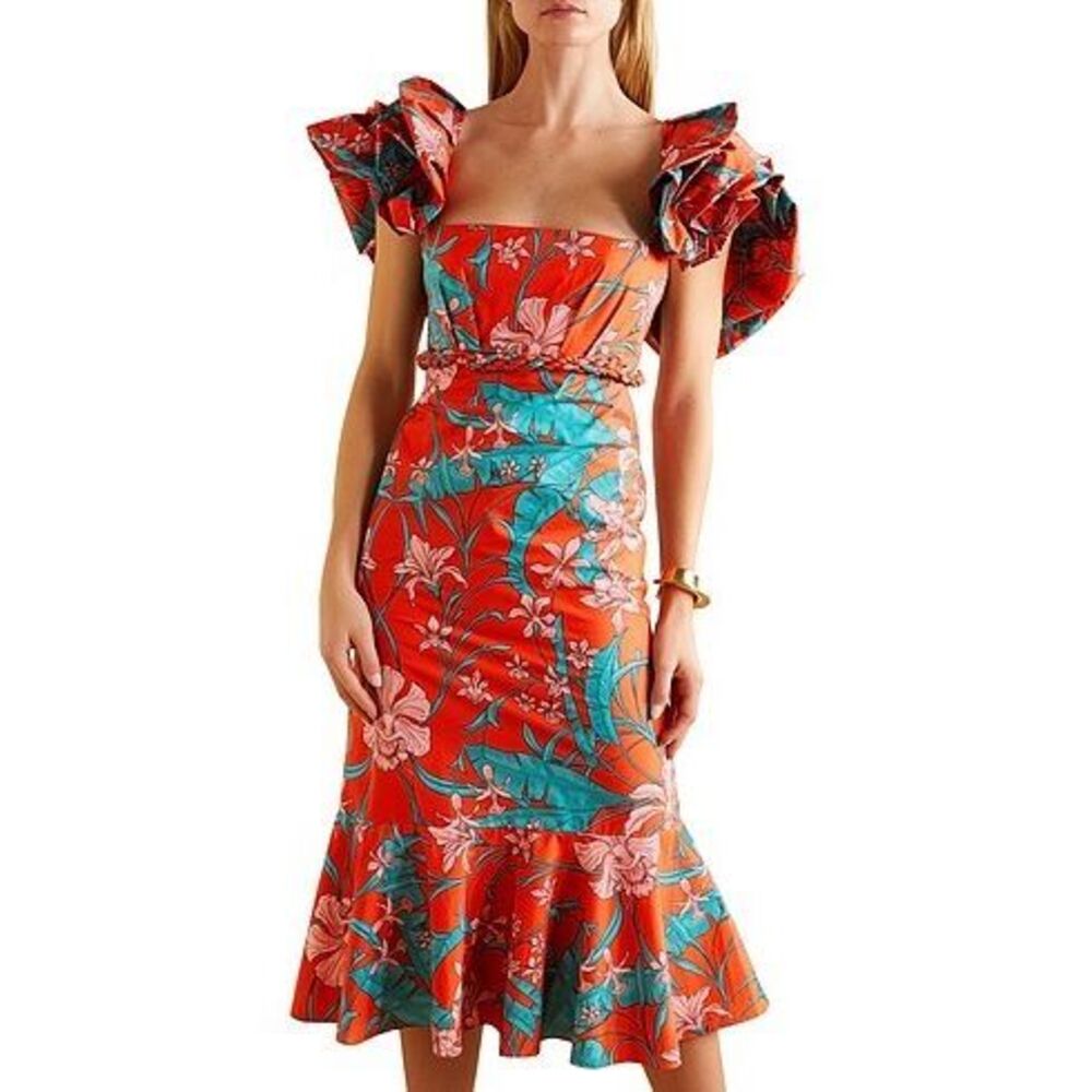 JOHANNA ORTIZ CARIBBEAN MULATTO MIDI DRESS